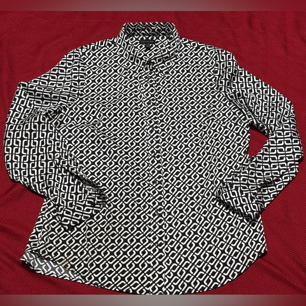 The Limited Black and White Geometric Women's Shirt